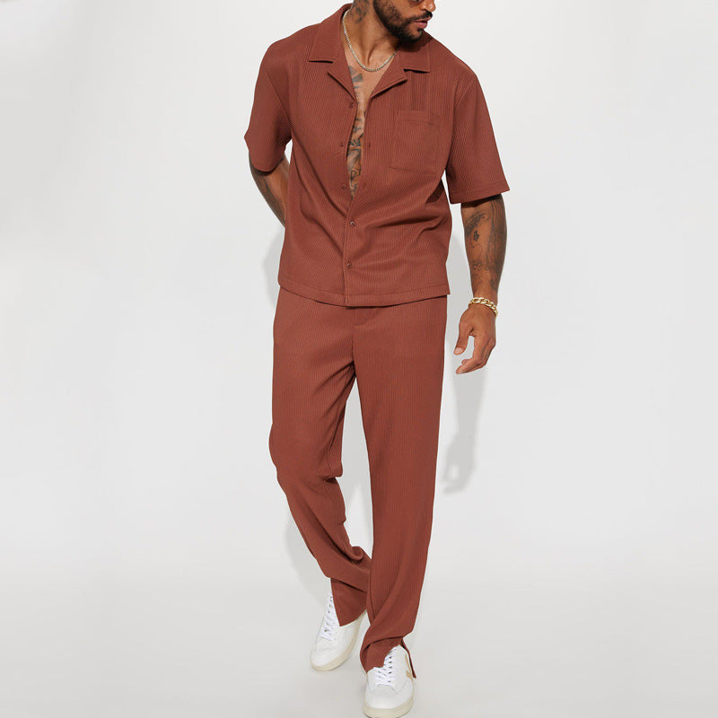 Victor | Men's Sport Casual Shirt & Trousers Set