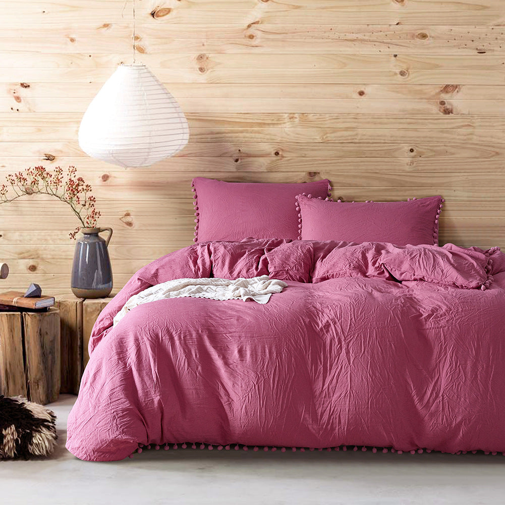 Washed Cotton Solid Colour Bedding Set