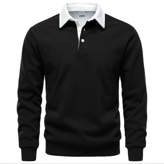 Aurele | Men's Cotton Long-Sleeve Polo Shirt