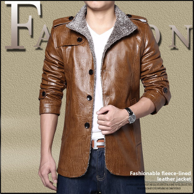 Emile | Men's Faux Leather Winter Jacket