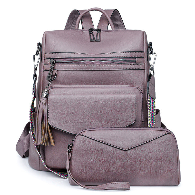 Solange | Women's Two-Tone Faux Leather Convertible Backpack