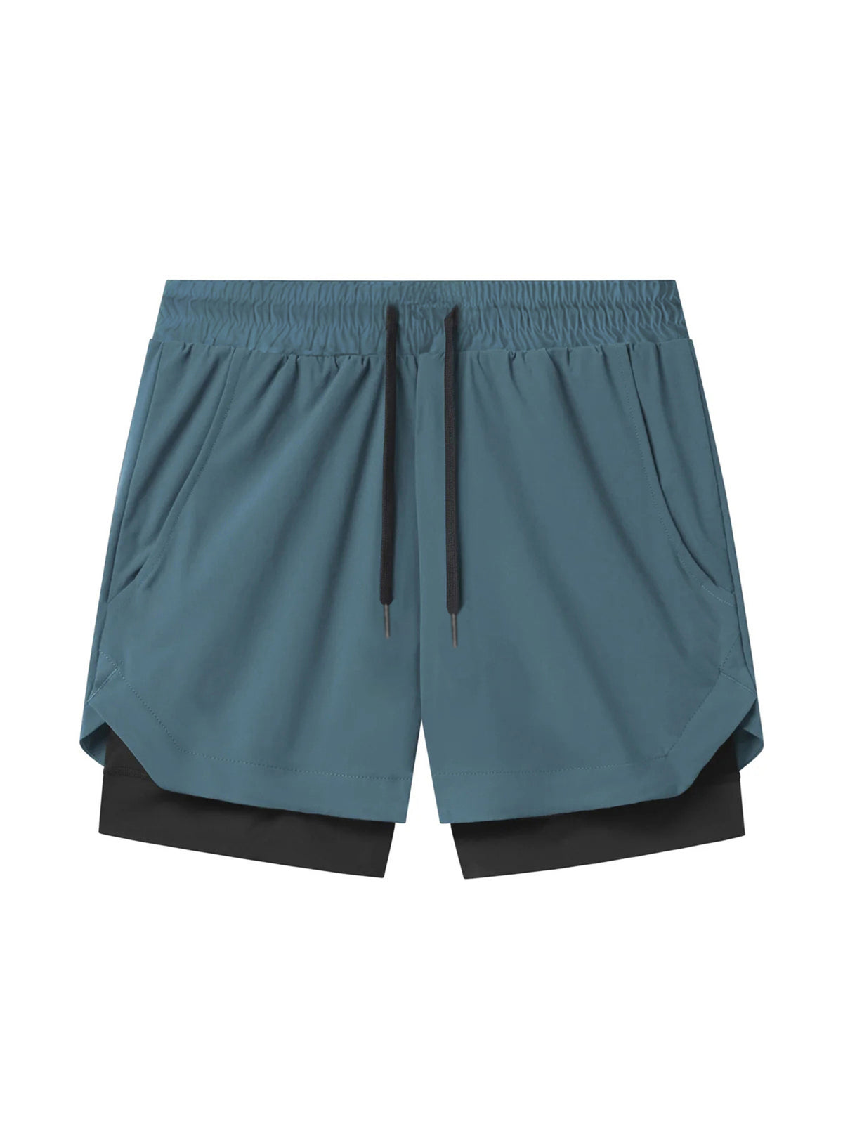 Mens Double Layer Running Shorts Athletic Breathable Training Pants