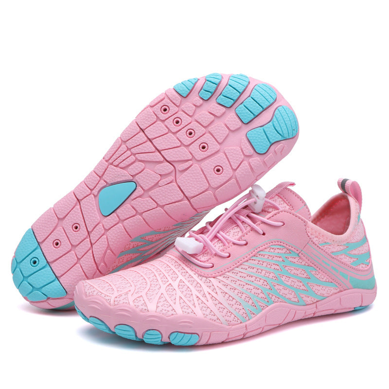 Marina barefoot water shoes in pink/blue