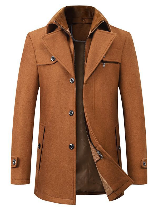 Raphael | Men's Classic Lapel Wool-Blend Coat
