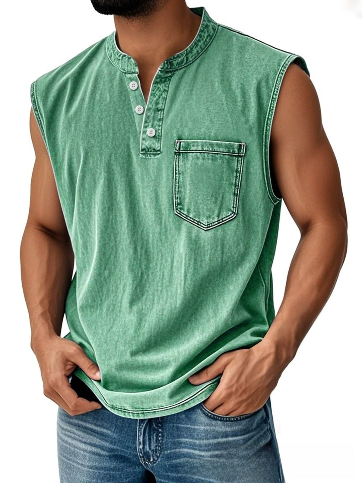 Olivier | Men's Sleeveless Button-Down Polo Vest