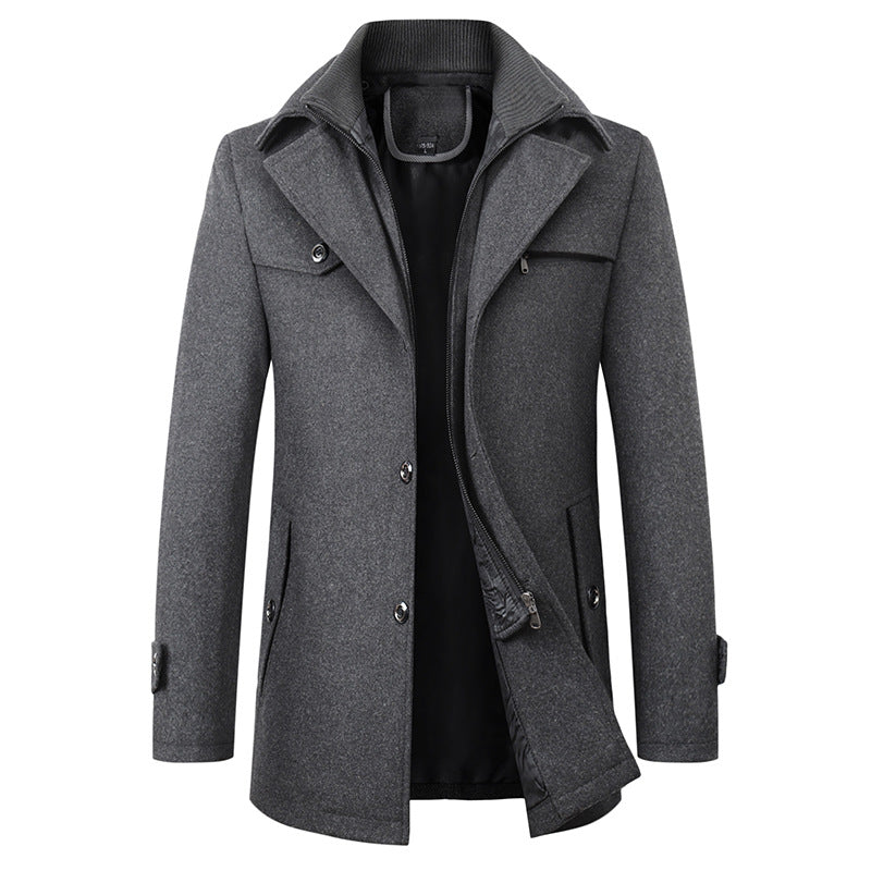Raphael | Men's Classic Lapel Wool-Blend Coat
