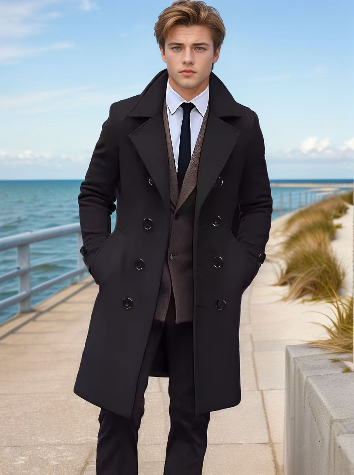Caspian | Men's Wool-Look Tailored Overcoat