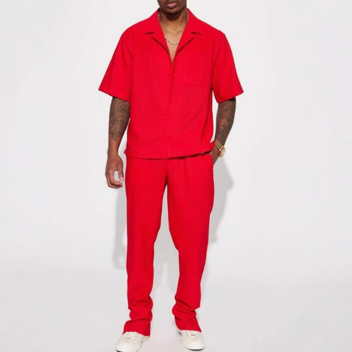 Victor | Men's Sport Casual Shirt & Trousers Set