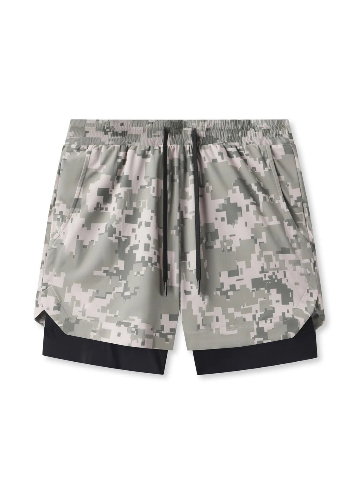 Mens Double Layer Running Shorts Athletic Breathable Training Pants