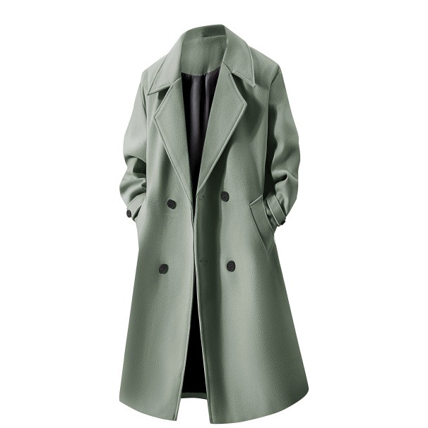 Noor | Women's Double-Breasted Mid-Length Wool-Blend Coat