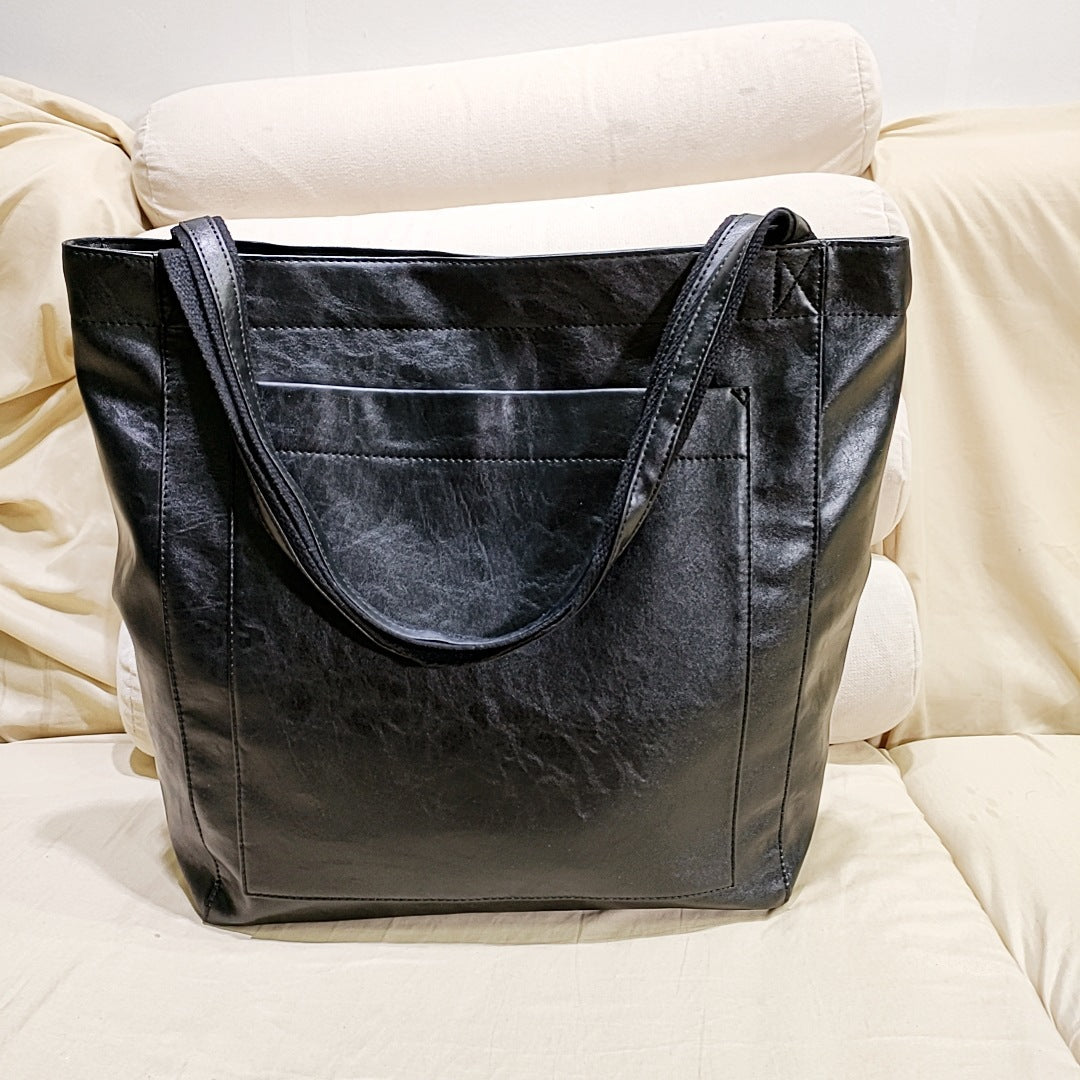 Women's Waxed Vegan Leather Tote Bag