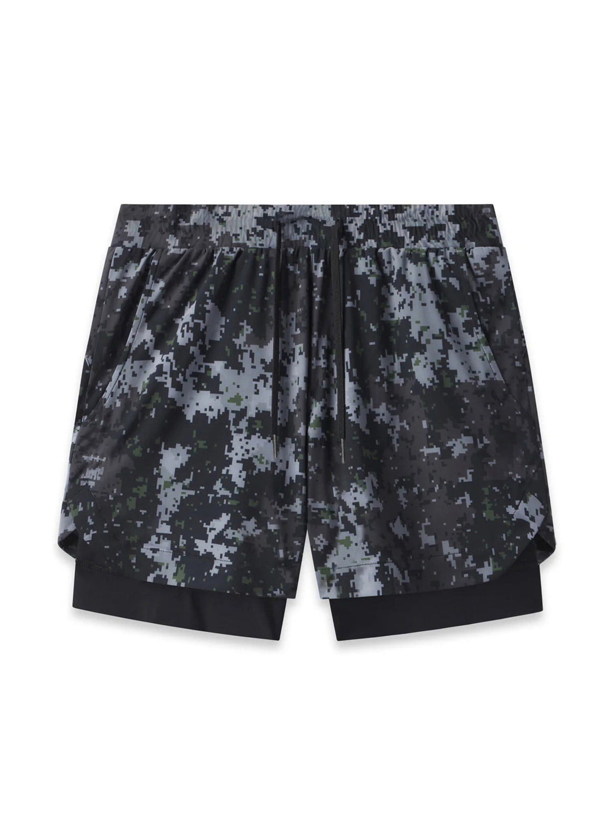 Mens Double Layer Running Shorts Athletic Breathable Training Pants
