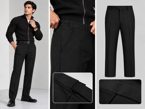 Barnaby straight-leg suit trousers, black