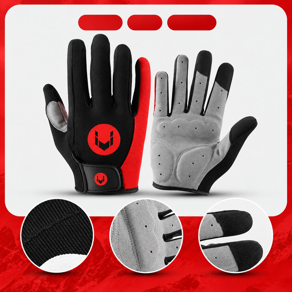 Cycling gloves red