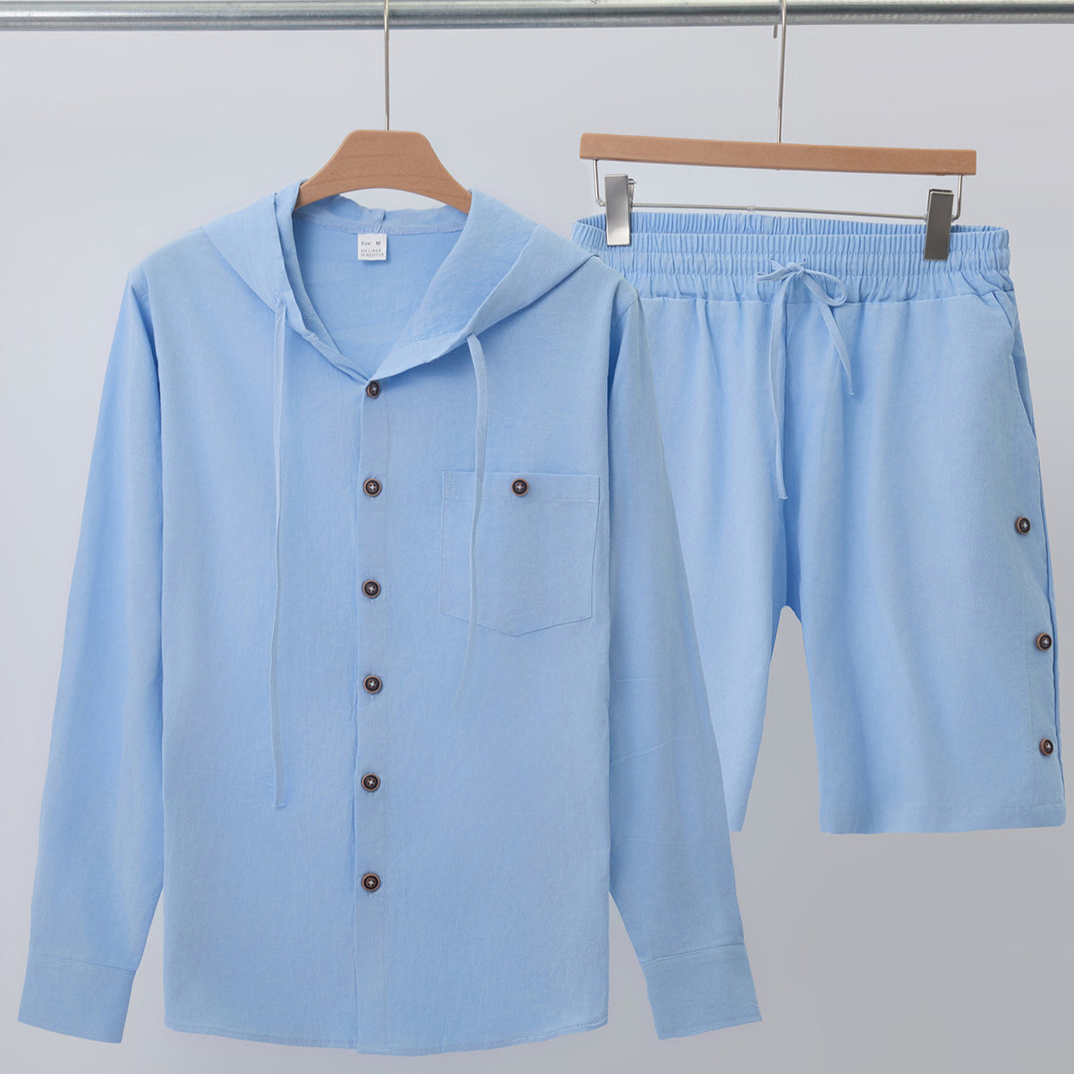 Cedric | Men's Linen-Blend Shirt & Shorts Set