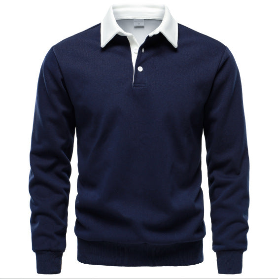 Aurele | Men's Cotton Long-Sleeve Polo Shirt