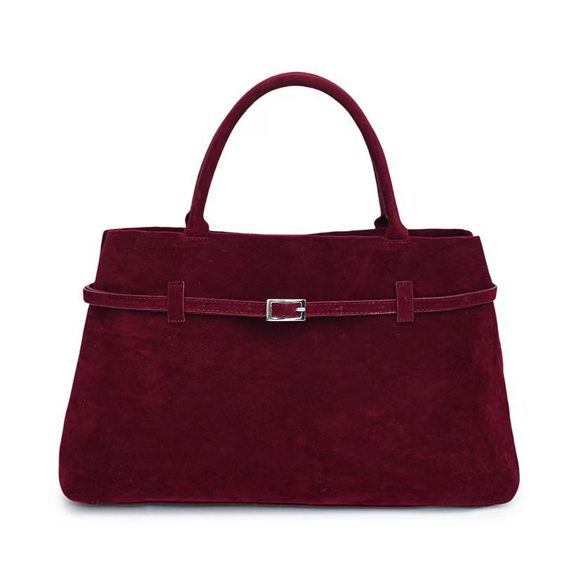 Amelie | Women's Faux Suede Belt-Buckle Tote Bag
