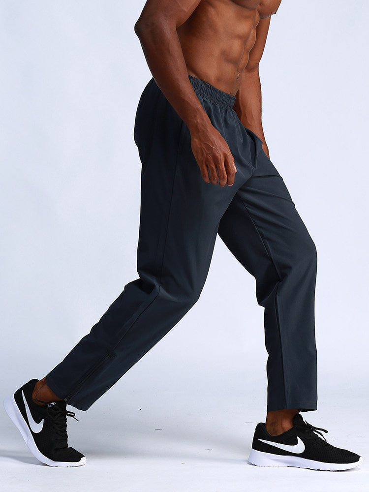 Mens Quick-Dry Sports Pants with Zipper Cuffs