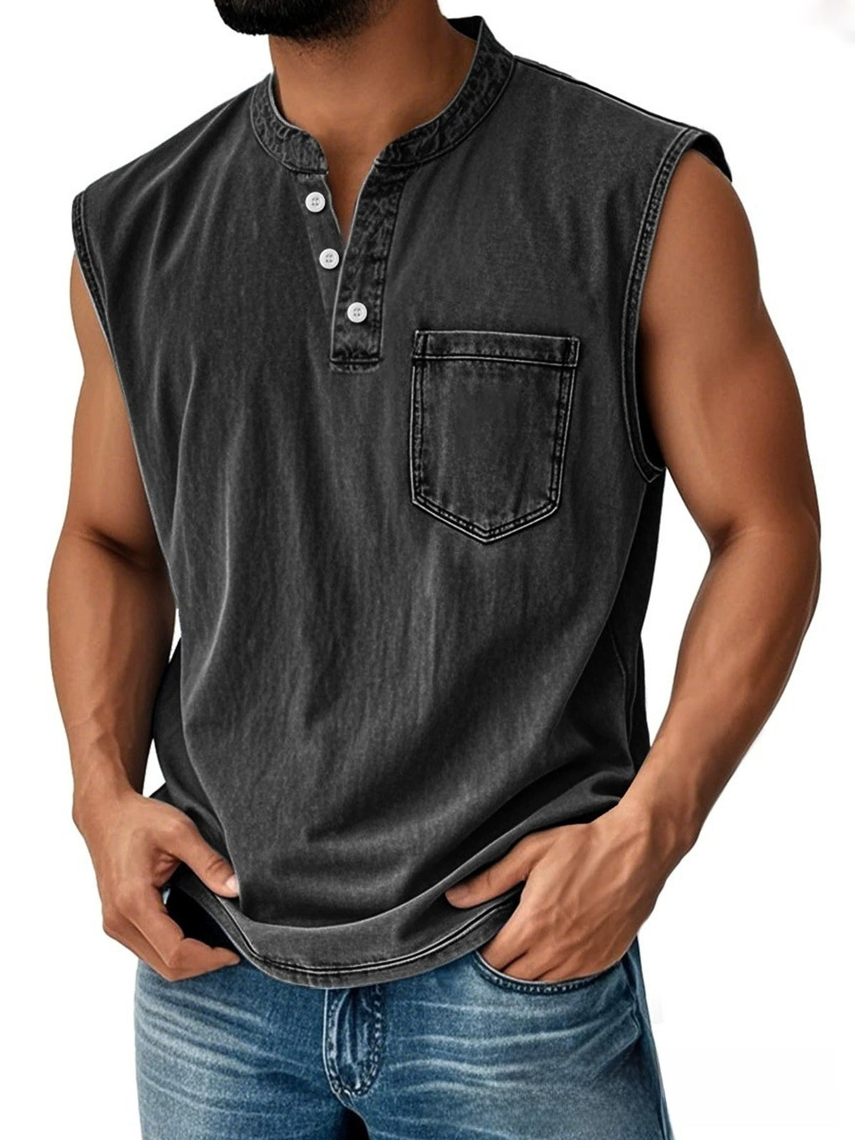 Olivier | Men's Sleeveless Button-Down Polo Vest