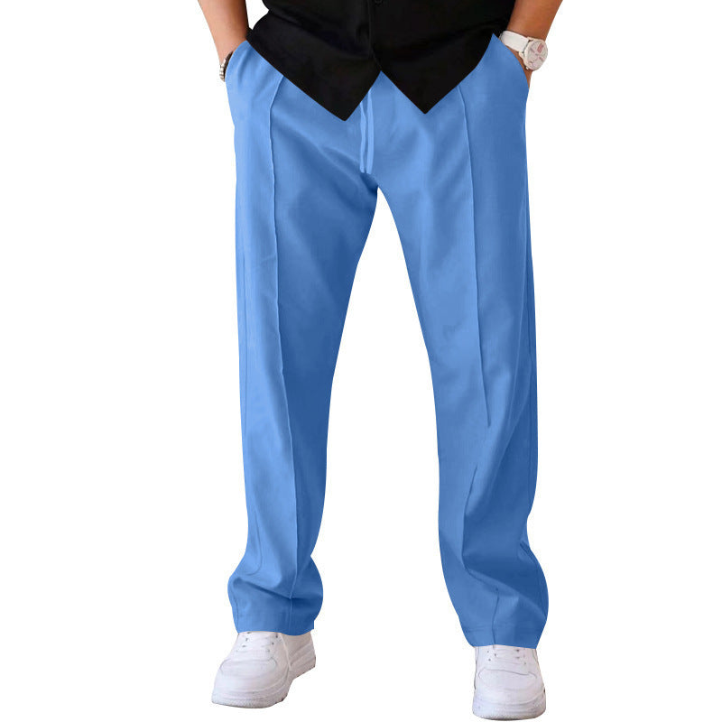 Mens Loose Fit Straight Leg Casual Pants