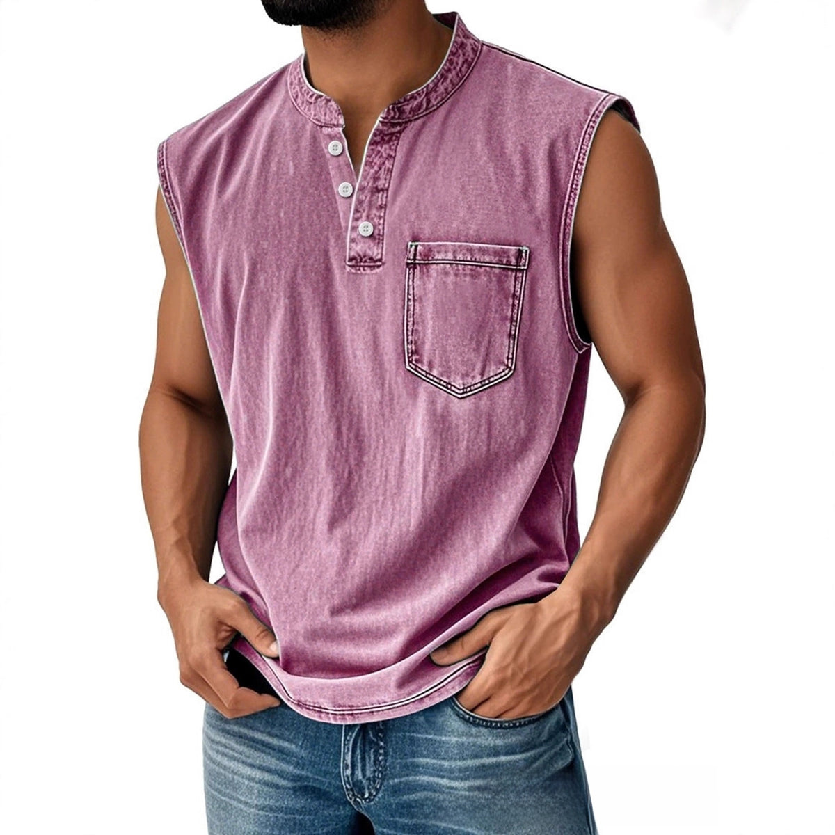 Olivier | Men's Sleeveless Button-Down Polo Vest
