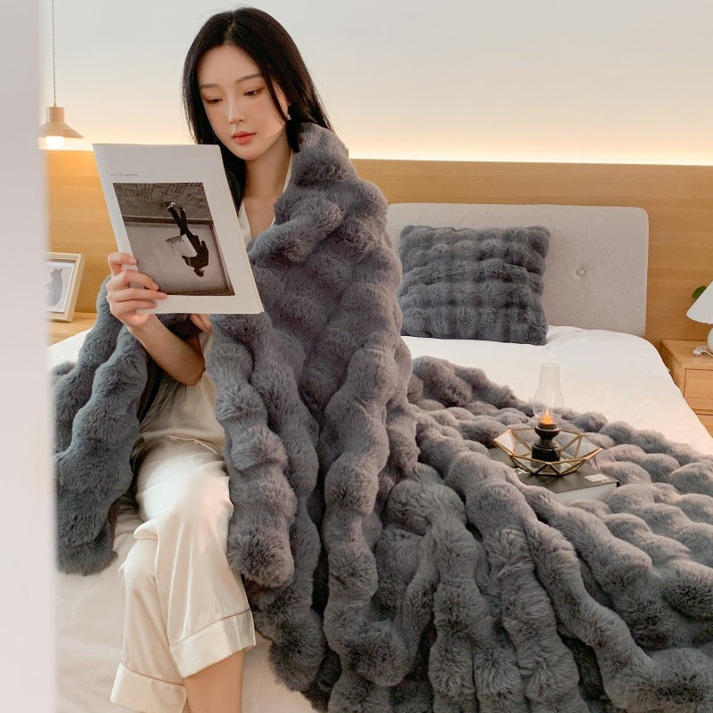 Double-Sided Plush Sofa Throw
