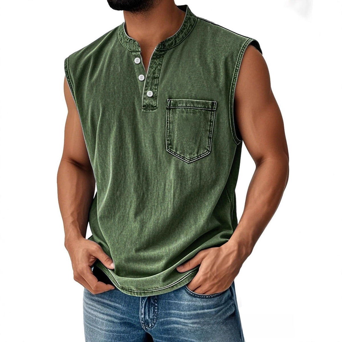 Olivier | Men's Sleeveless Button-Down Polo Vest