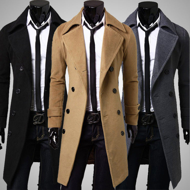 Edmund | Men's Double-Breasted Wool-Look Overcoat