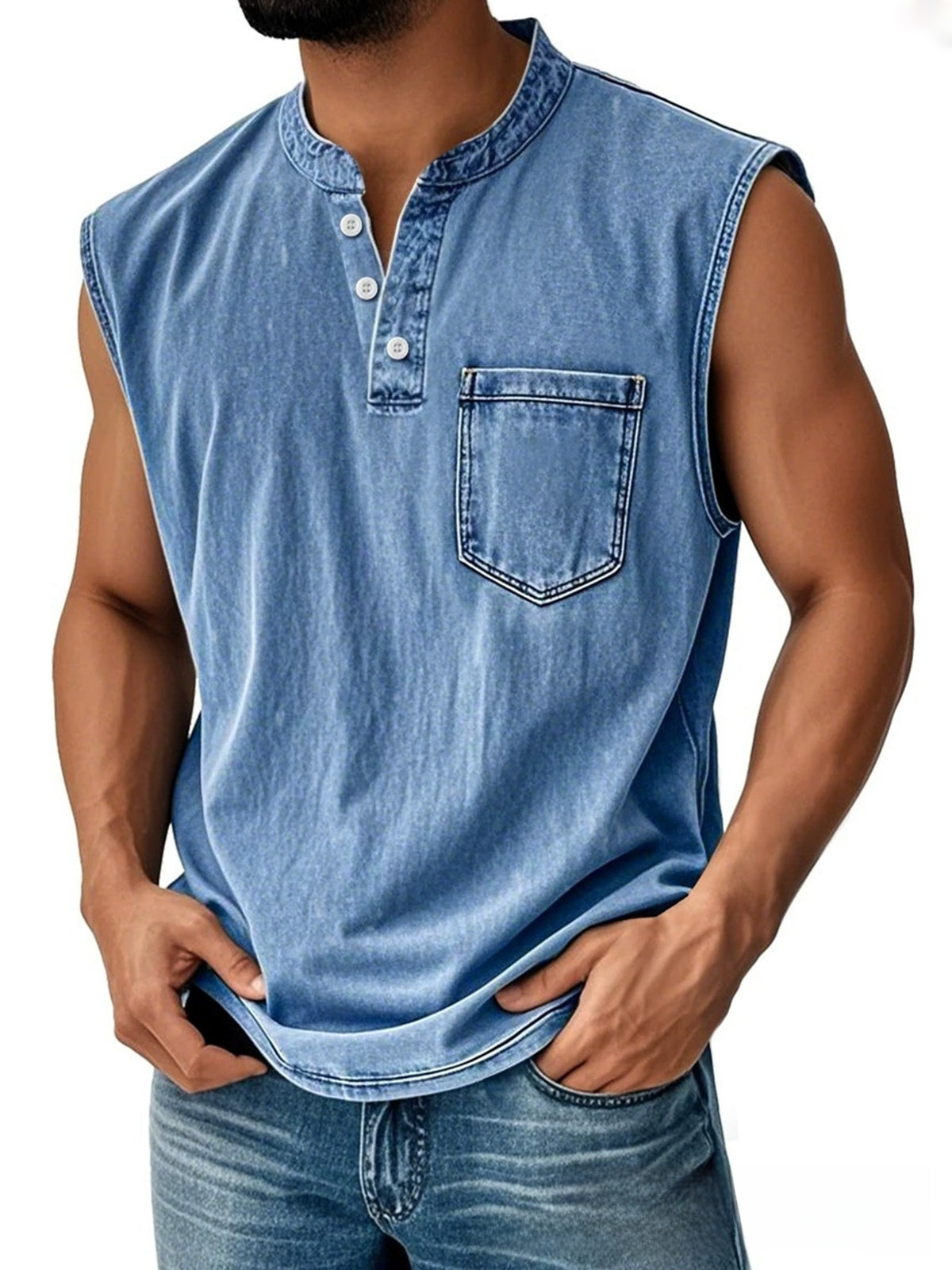 Olivier | Men's Sleeveless Button-Down Polo Vest