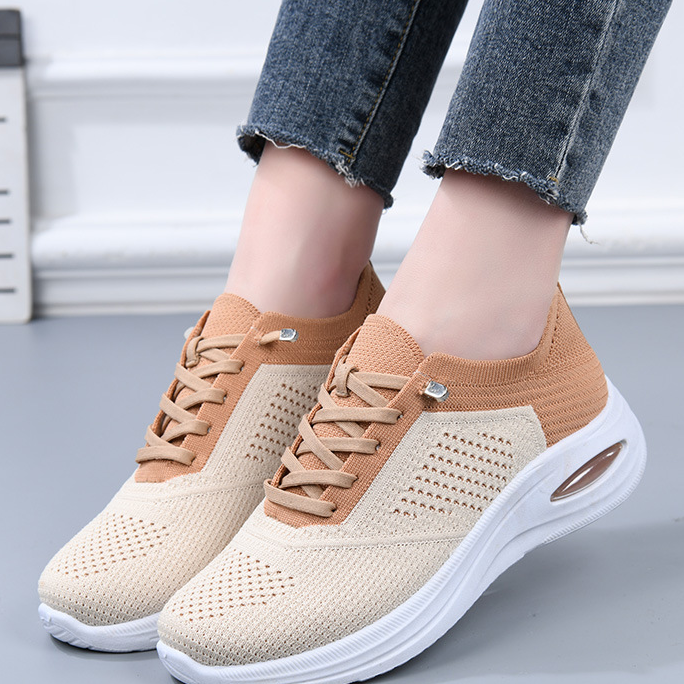 Cleo | Women's Breathable Knit Mesh Lace-Up Sneakers