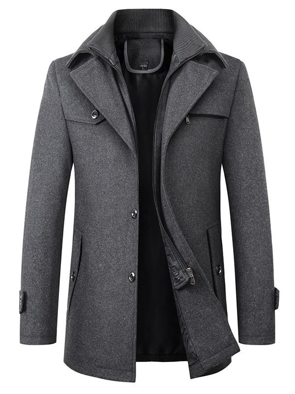 Raphael | Men's Classic Lapel Wool-Blend Coat