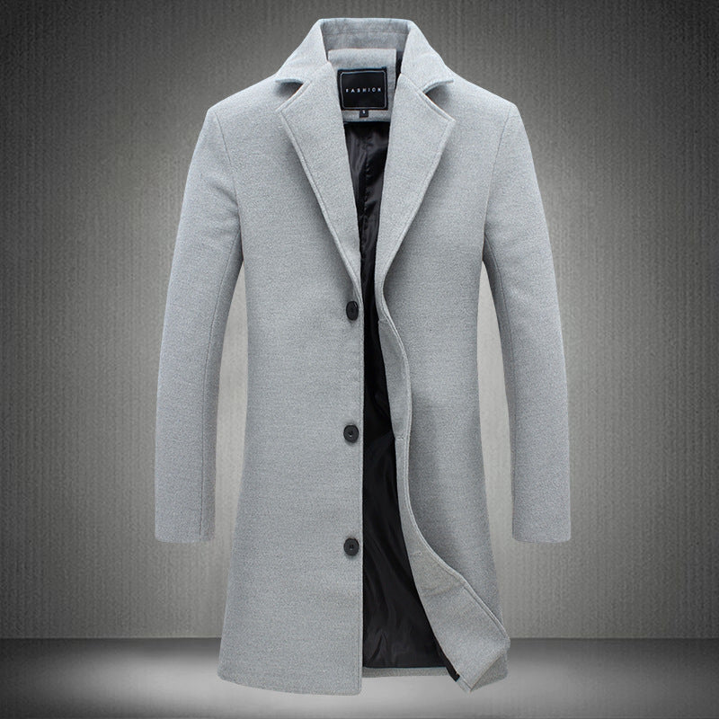 Yves | Men's Single-Breasted Casual Windbreaker Coat