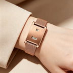Square Digital Leather Strap Watch