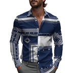 Marceau | Men's Printed Long-Sleeve Casual Shirt