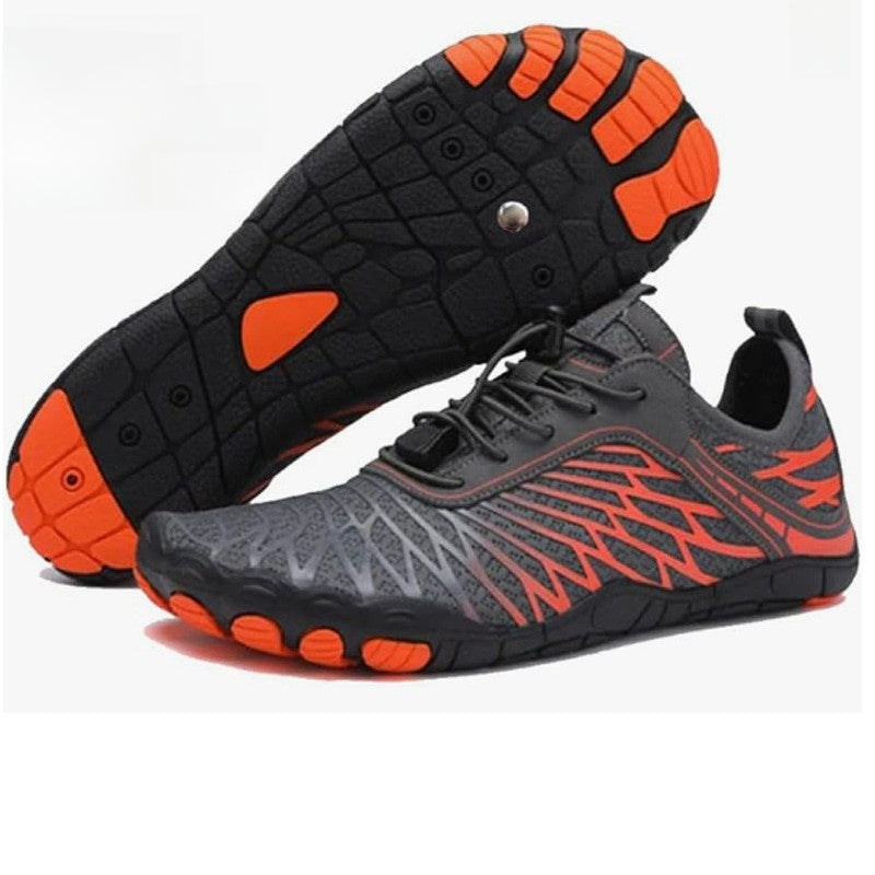 Hunter barefoot shoes in gray and orange