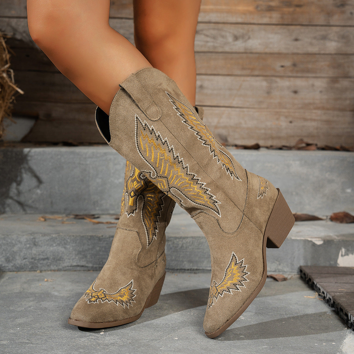 Rosalind | Women's Suede Square-Toe Cowboy Boots