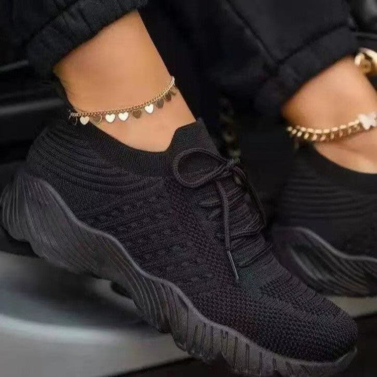 Harper mesh lace-up sneakers in black