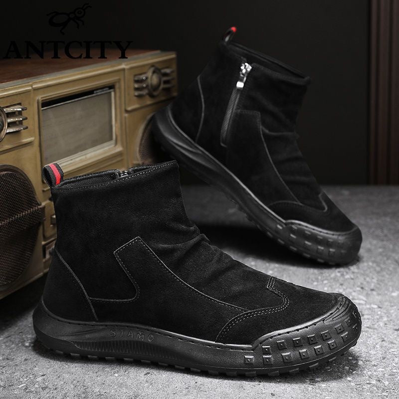 Anselm | Men's Side-Zip Suede-Look Ankle Boots