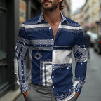 Marceau | Men's Printed Long-Sleeve Casual Shirt