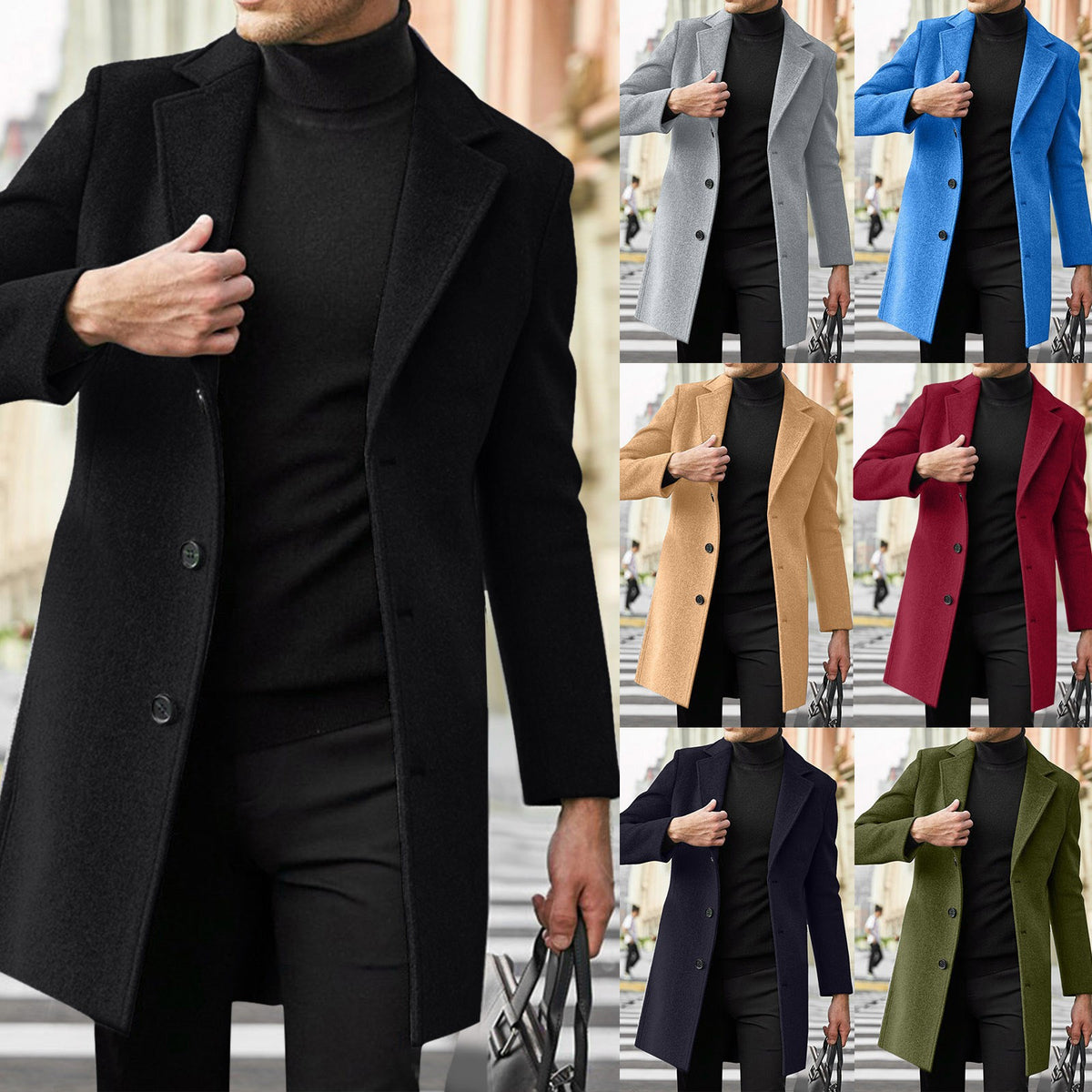 Hector | Men's British-Style Mid-Length Wool-Blend Coat