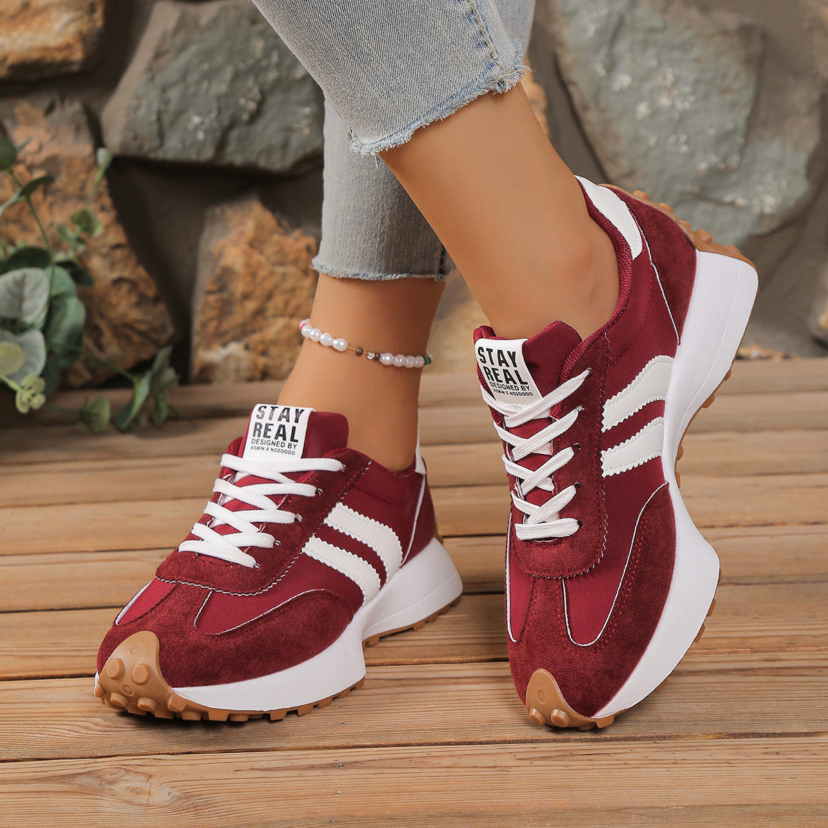 Danyzheiah colour-block sneakers in red