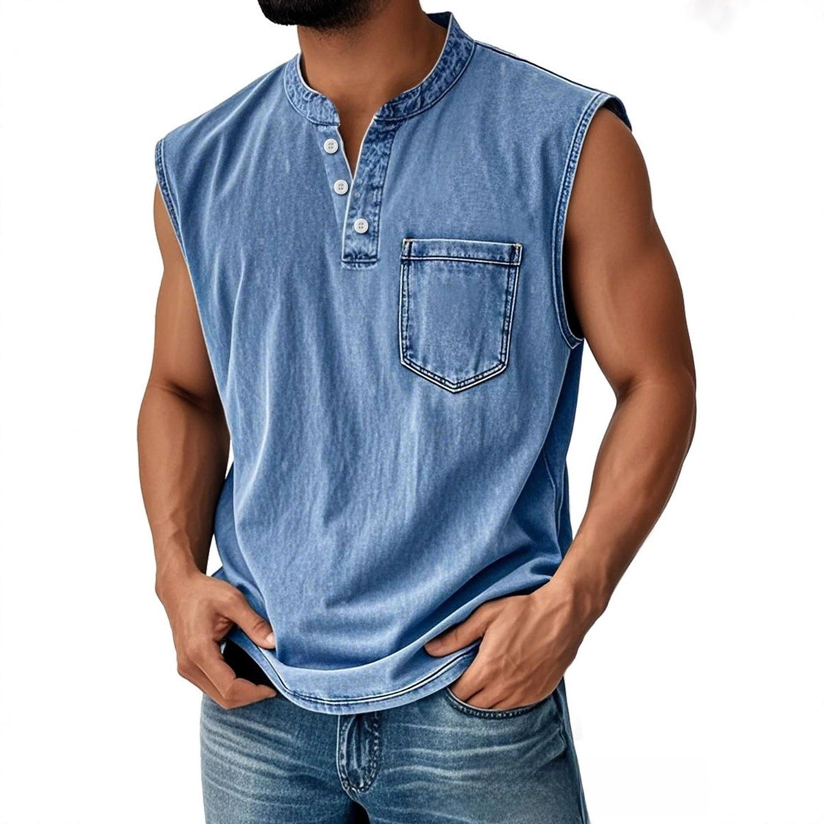 Olivier | Men's Sleeveless Button-Down Polo Vest