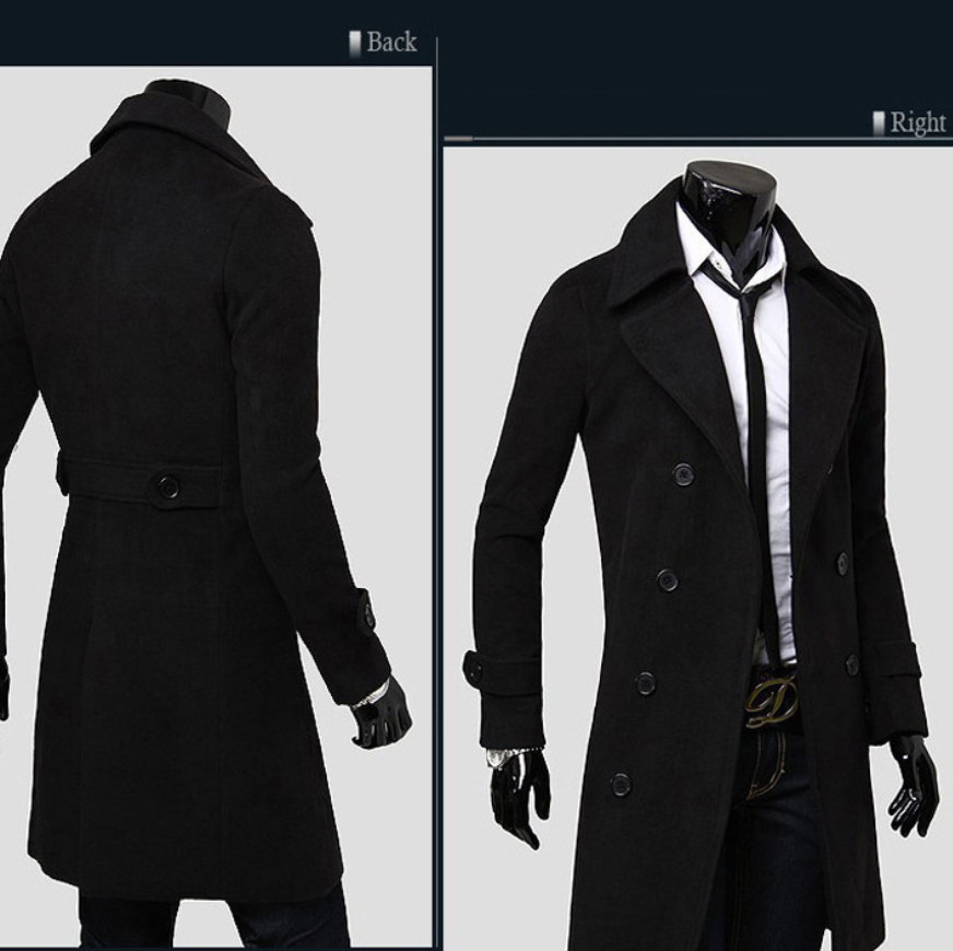 Edmund | Men's Double-Breasted Wool-Look Overcoat