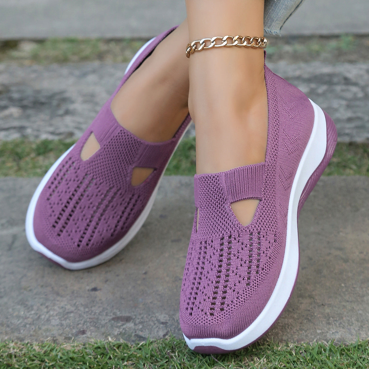 Aloriana mesh slip-on shoes in purple