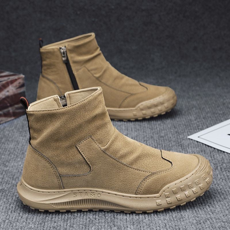 Anselm | Men's Side-Zip Suede-Look Ankle Boots
