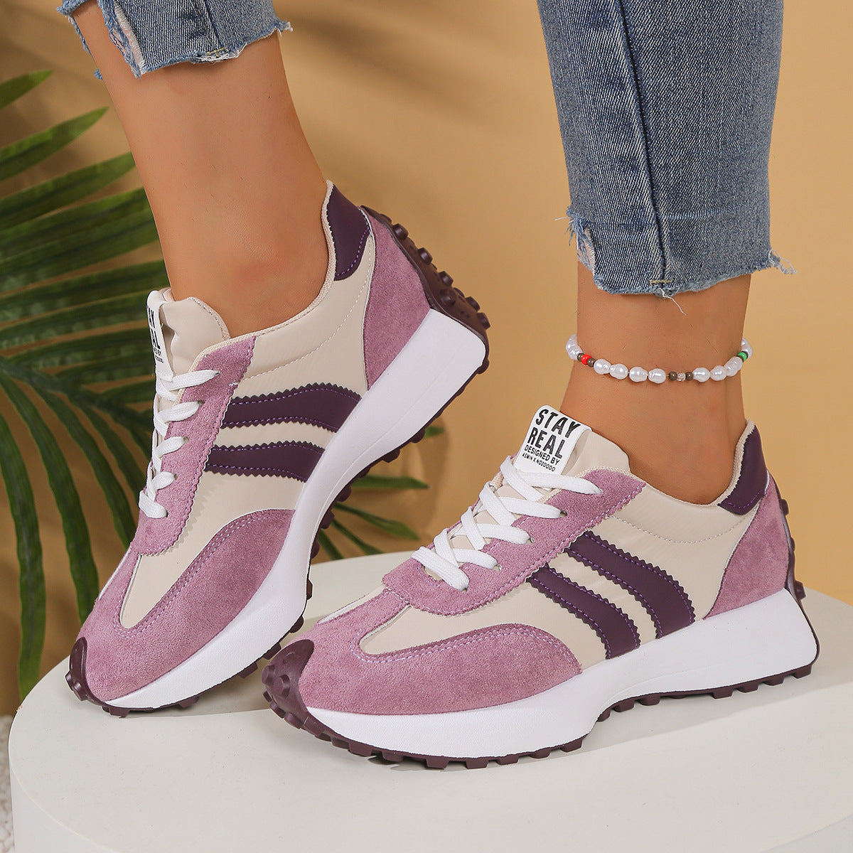 Danyzheiah colour-block sneakers in purple