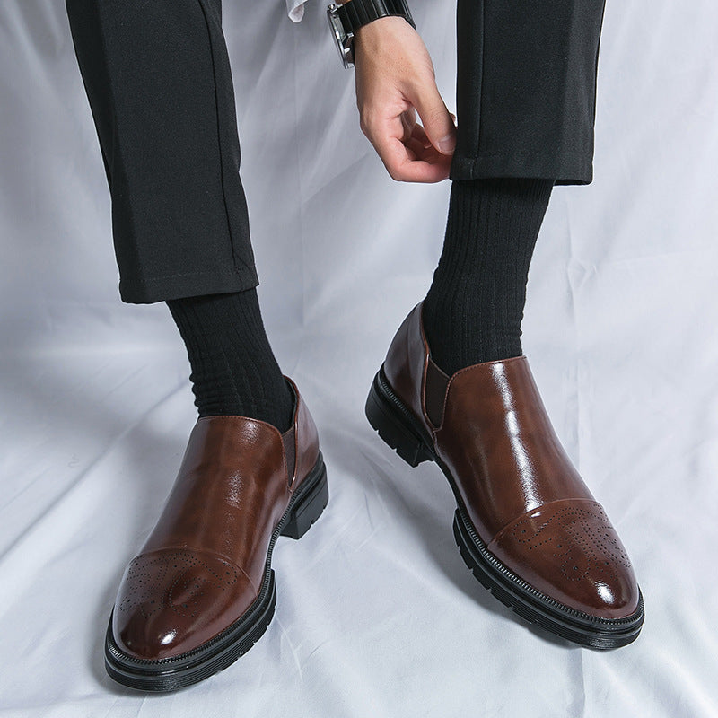 Mens Brogue Leather Lace-Up Shoes