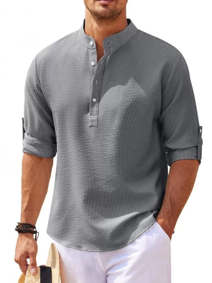 Bruno | Men's Stand-Collar Long-Sleeve Casual Shirt