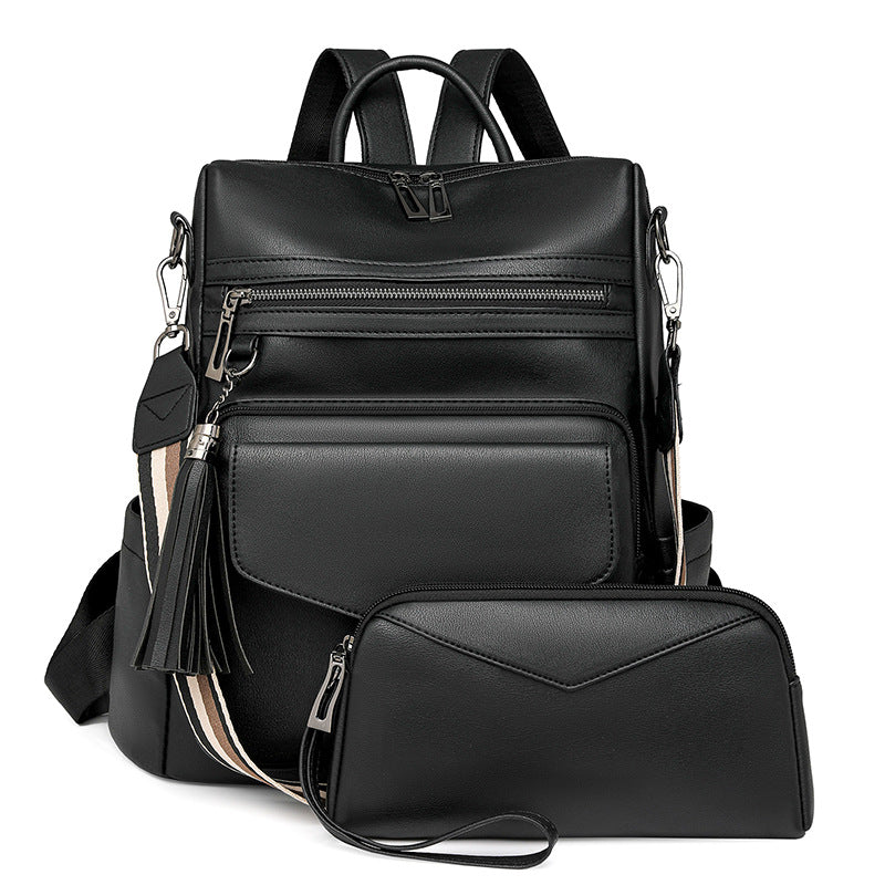 Solange | Women's Two-Tone Faux Leather Convertible Backpack