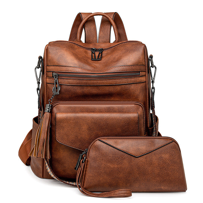 Solange | Women's Two-Tone Faux Leather Convertible Backpack